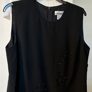 Plus size black sheer AfterDark sleeveless top